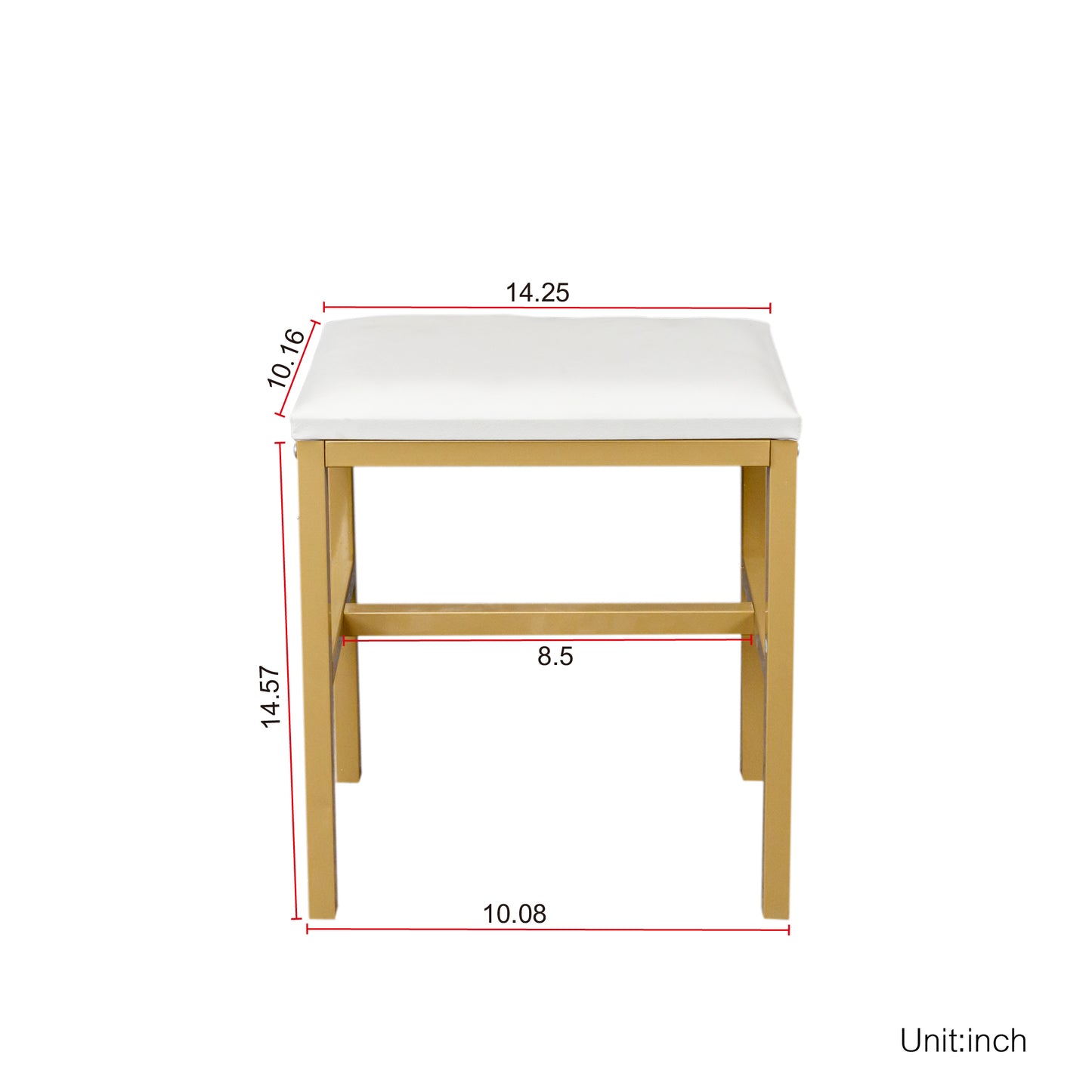 Sesslife Makeup Vanity with Lighted Mirror, Vanity Table with a Drawer & Cushioned Stool, Vanity Desk with Stool, for Girls, Women, Bedroom, White