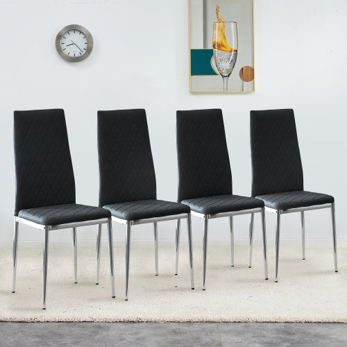 Sesslife Dining Chairs Set of 4, Gray Dining Room Leather Chairs