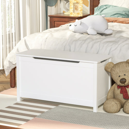 SESSLIFE Gray Bench Top Toy Box, Toy Storage Box Organizer, Entryway Bench with Lift Top, Toy Storage Chest with 2 Safety Hinges