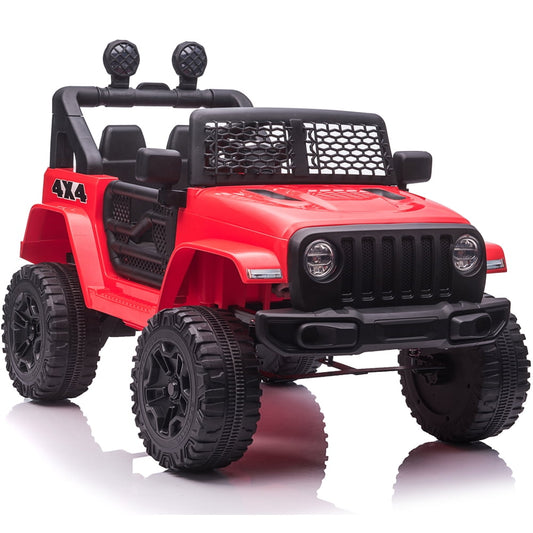 Sesslife Ride on Toys for 2-4 Year Olds, 12V Ride on Car with Parental Remote Control, Kids Electric Ride on Truck with Horn, Lights, Pull Rod, Birthday Gift for Girl Boy, Red