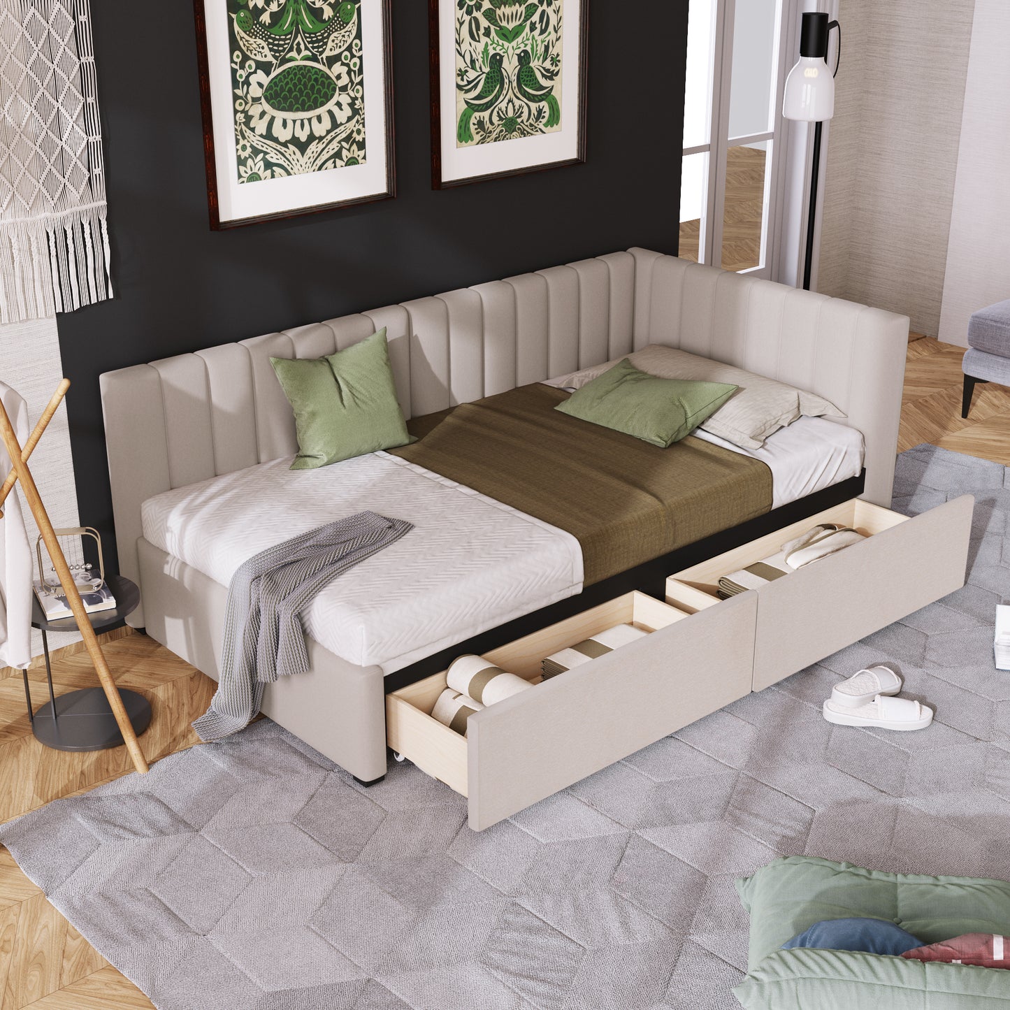 Sesslife Upholstered Daybed with Storage