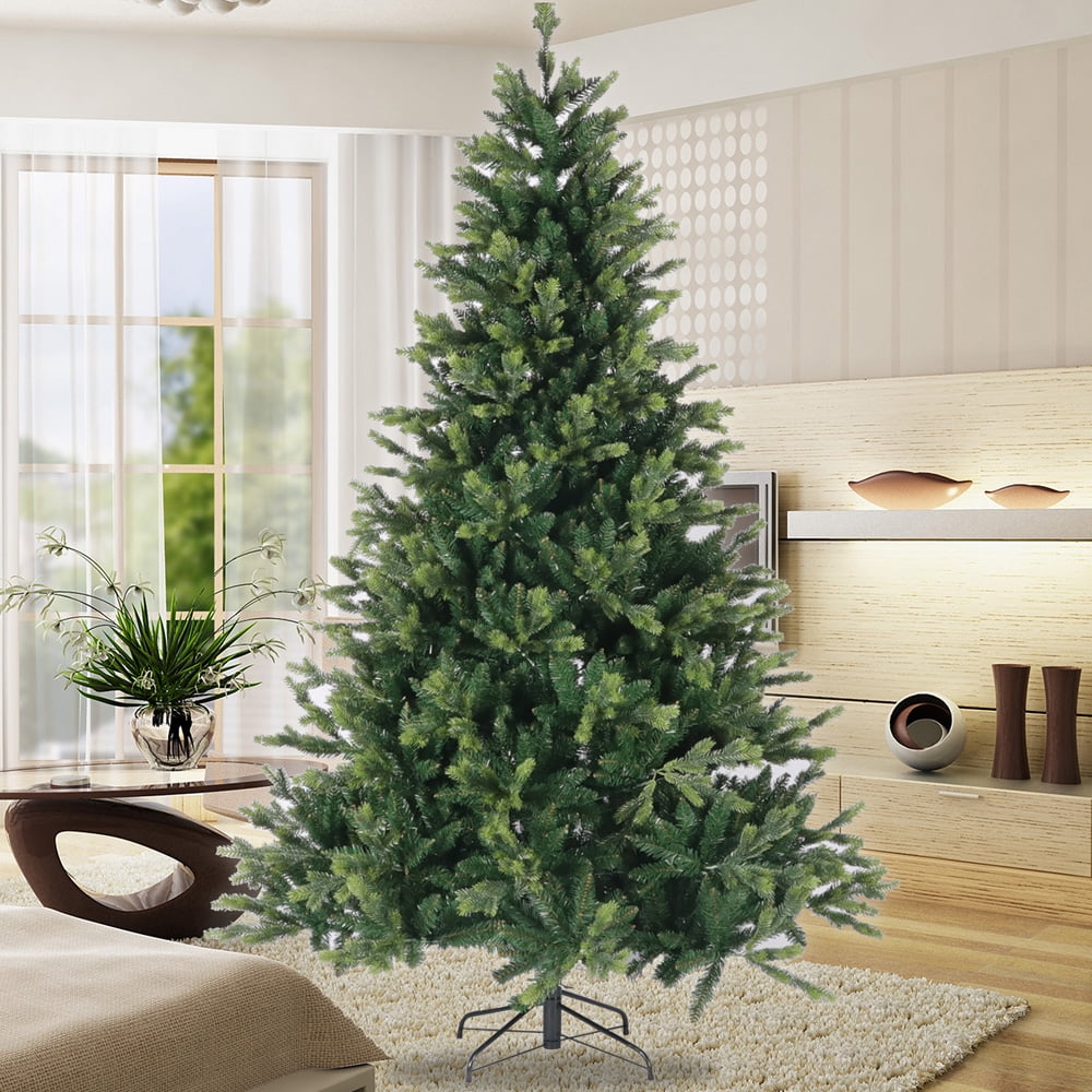 7.5 Feet Christmas Tree for Home Party Holiday Decor, SESSLIFE Artificial Christmas Tree with 2727 Tips and Foldable Metal Stand, Hinged Aspen PE Flake Christmas Trees for Decorations, Green, X1357