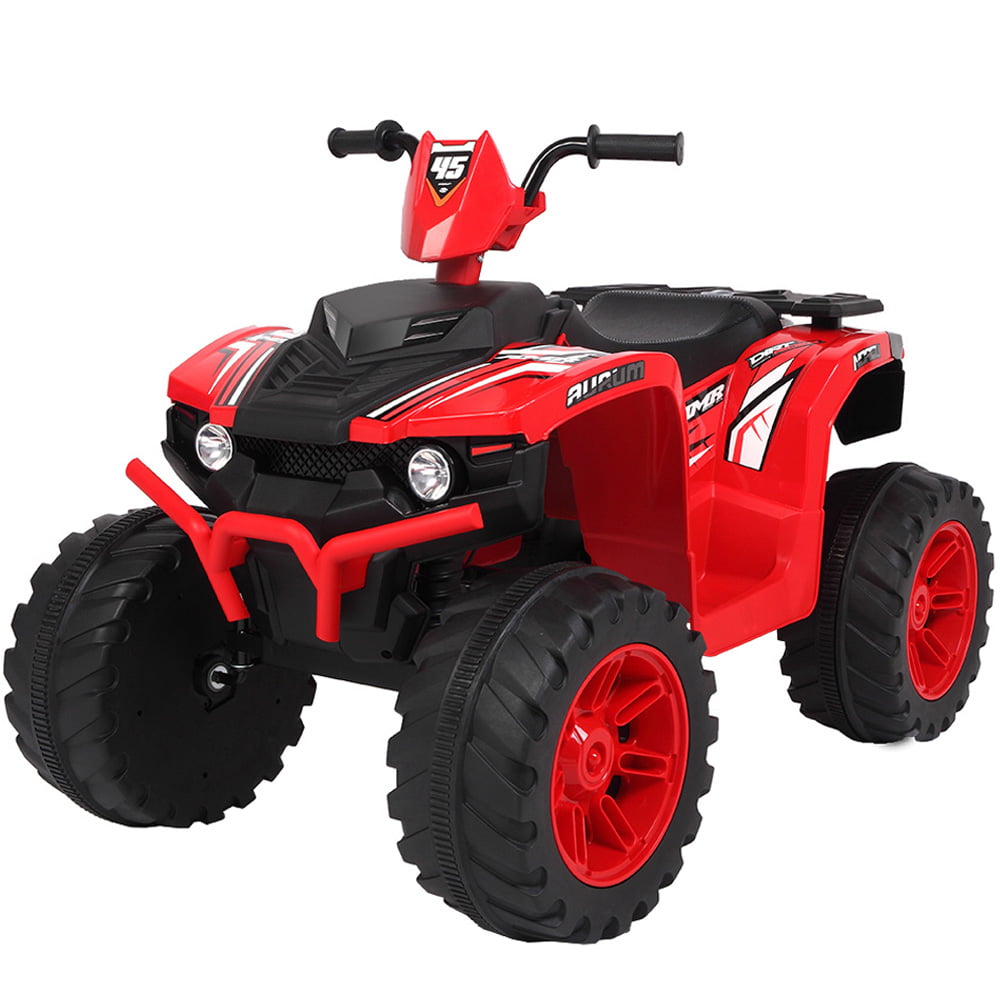 12V Ride on Car for Kids, SESSLIFE Battery Powered ATV Ride on Toys w/MP3 Functions, Horn, LED Lights, Slow Start Functions, Kids' Electric Vehicles for Girl 3-5 Years Old, Red, X1409