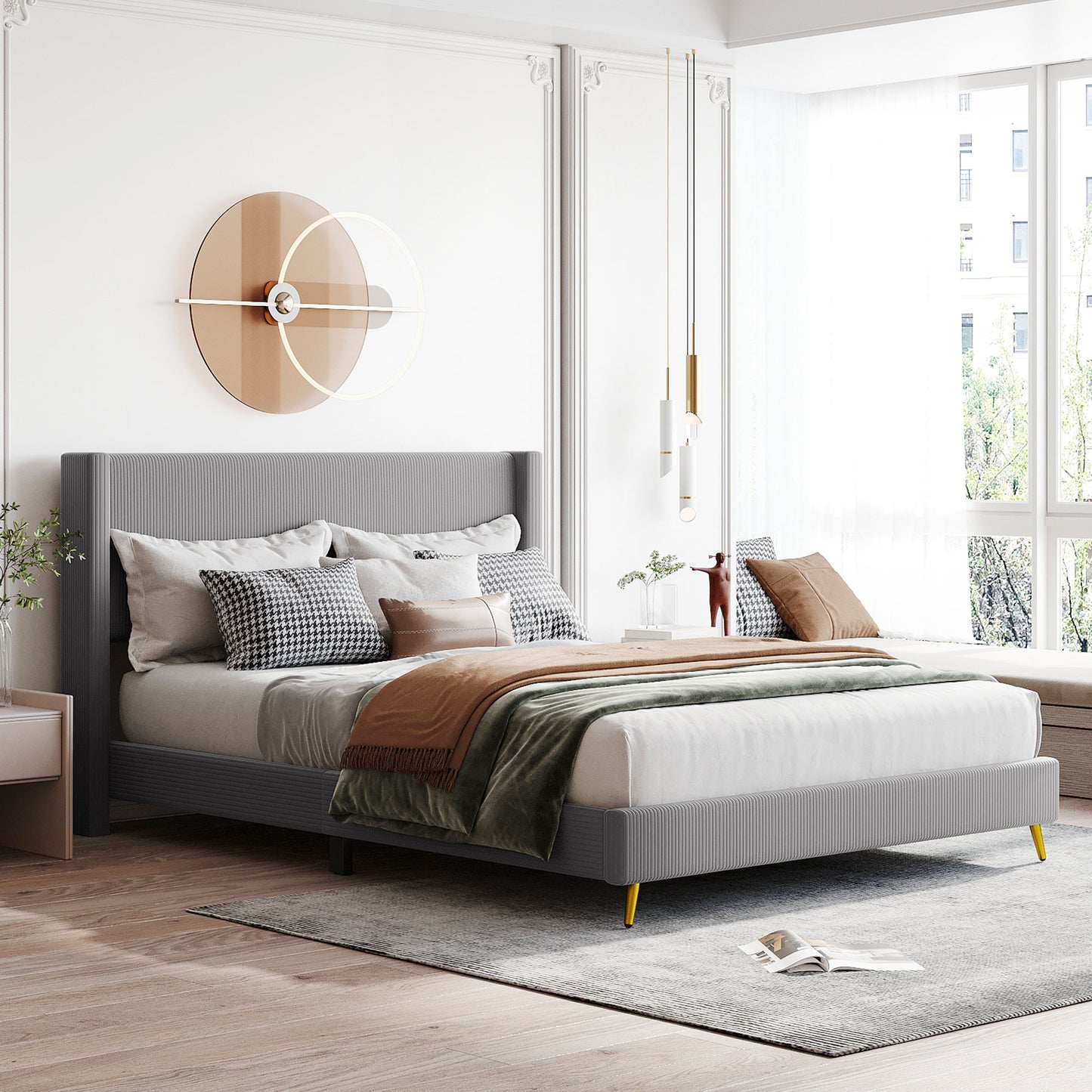 Sesslife Queen Bed Frame with Headboard, LJC