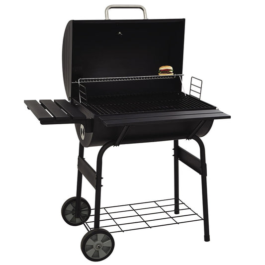SESSLIFE Outdoor Charcoal Grills, 30'' BBQ Grill Barbecue Smokers with Wheels, Vents, Warming Rack, Barrel Smokers and Grills for BBQ Picnic Camping Cooking, Black, X723