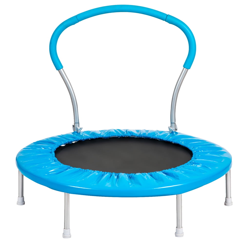 SESSLIFE Upgraded Mini Trampoline for Kids, Toddler Trampoline for Play & Exercise Indoor Outdoor, 36" Trampoline with Handle & Safty Padded Cover, Trampoline for Jump Sports, Blue, X1206