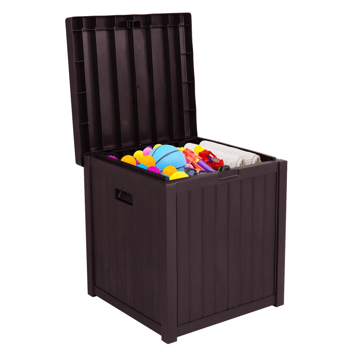Sesslife Outdoor Storage Box, 51 Gallon Gray PP Plastic Waterproof Deck Storage Box Bench, Indoor/Outdoor Storage Bin Container for Patio Cushions, Garden Tools and Pool Toys