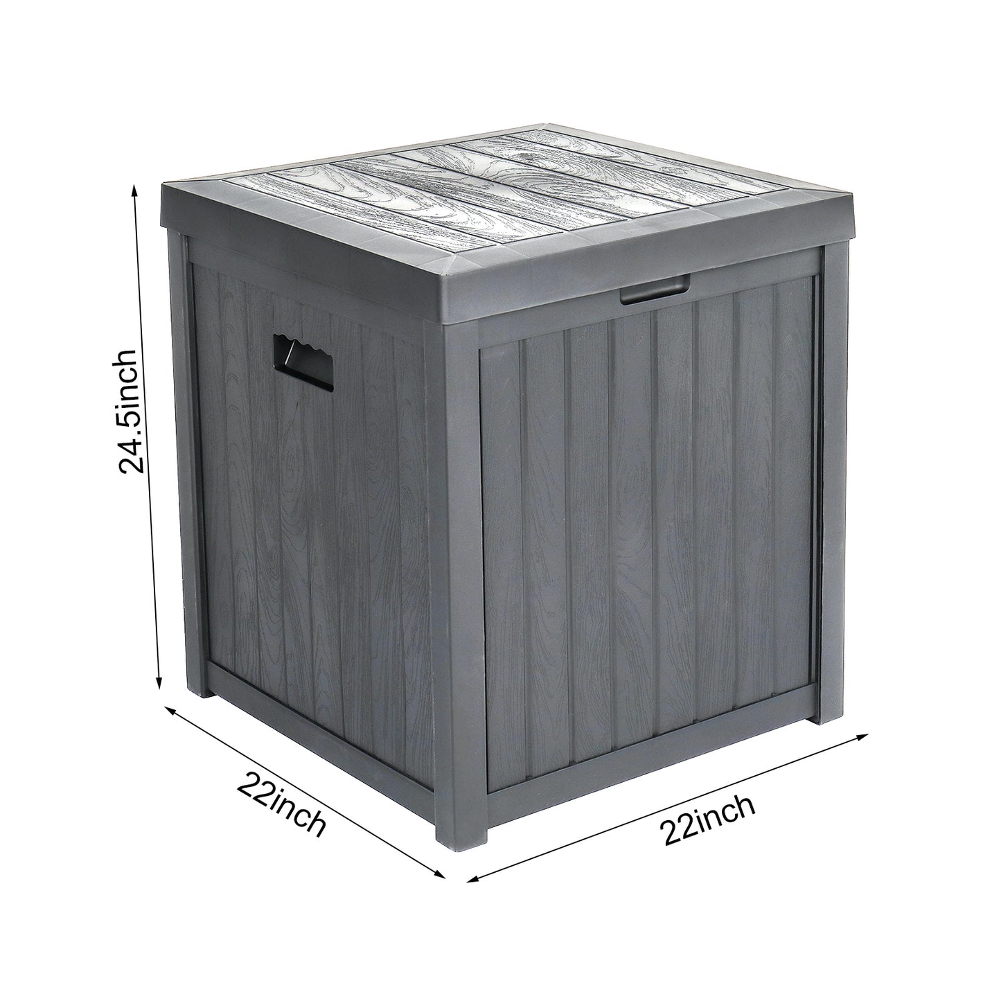Sesslife Outdoor Storage Box, 51 Gallon Gray PP Plastic Waterproof Deck Storage Box Bench, Indoor/Outdoor Storage Bin Container for Patio Cushions, Garden Tools and Pool Toys