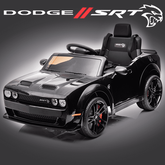 Kids 12V Ride on Toys, Licensed Dodge Challenger Battery Powered Ride on Car with Remote Control, MP3 Player, Bluetooth, Radio, Lights, Electric Car for Boys Girls 2 to 4 Years Birthday Gift, Black