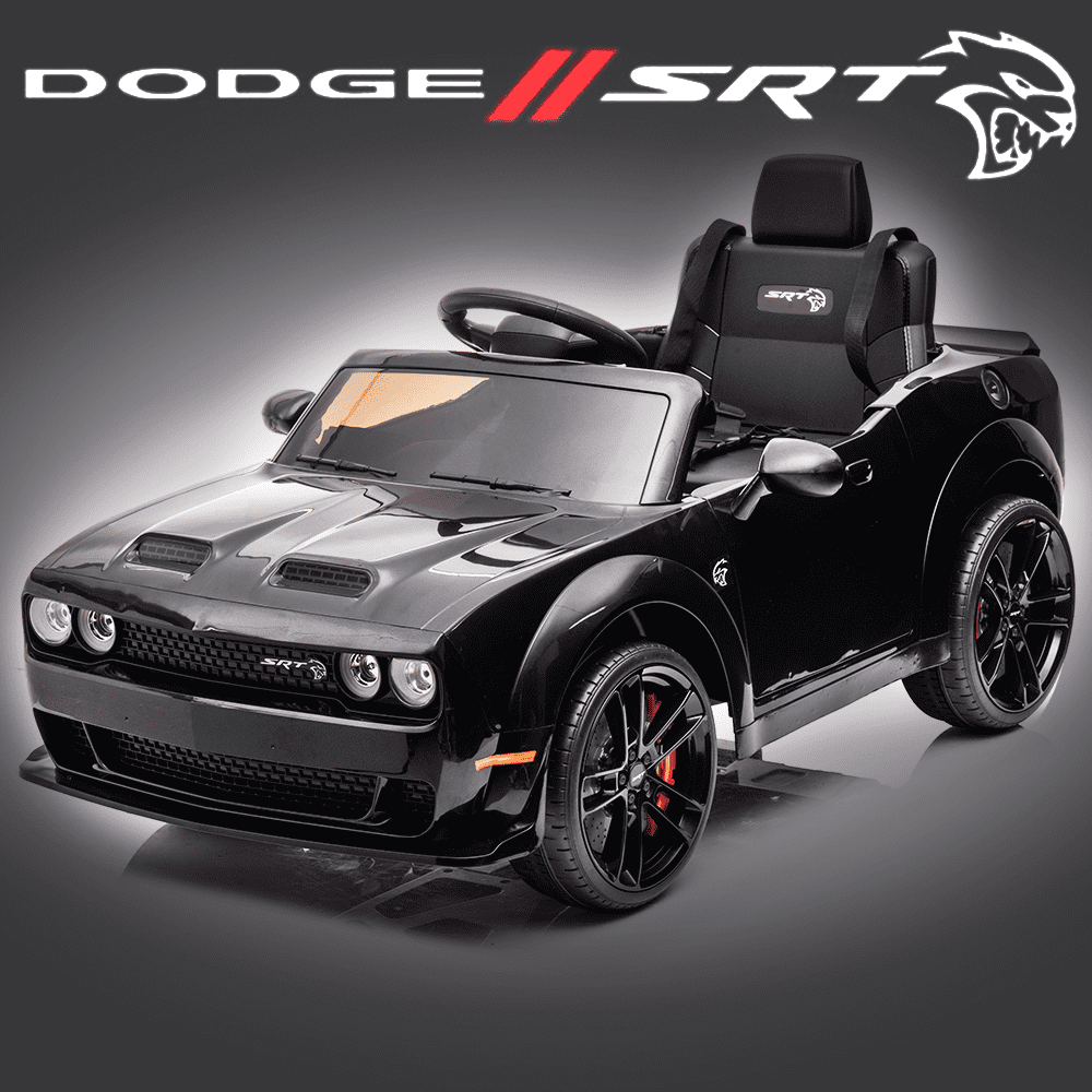 12V Kids Ride on Car with Parent Remote Control, LED Lights, MP3 Player, Bluetooth, Spring Suspension, Dodge Licensed Battery Powered Sports Ride on Toys for 2-4 Years Old Boy and Girl, Black