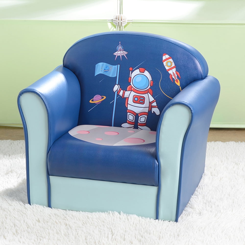 SESSLIFE Toddler Chair Sofa, Kids Chair with Astronaut Pattern, Toddler Couch with Sturdy Wood Construction for Boys, Kids Chair Gift for 1-4 Years Old, Lightweight Children Sofa Chair, X2249