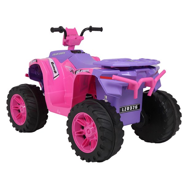 12V Ride on Car for Kids, SESSLIFE Battery Powered ATV Ride on Toys w/MP3 Functions, Horn, LED Lights, Slow Start Functions, Kids' Electric Vehicles for Girl 3-5 Years Old, Pink, X1411