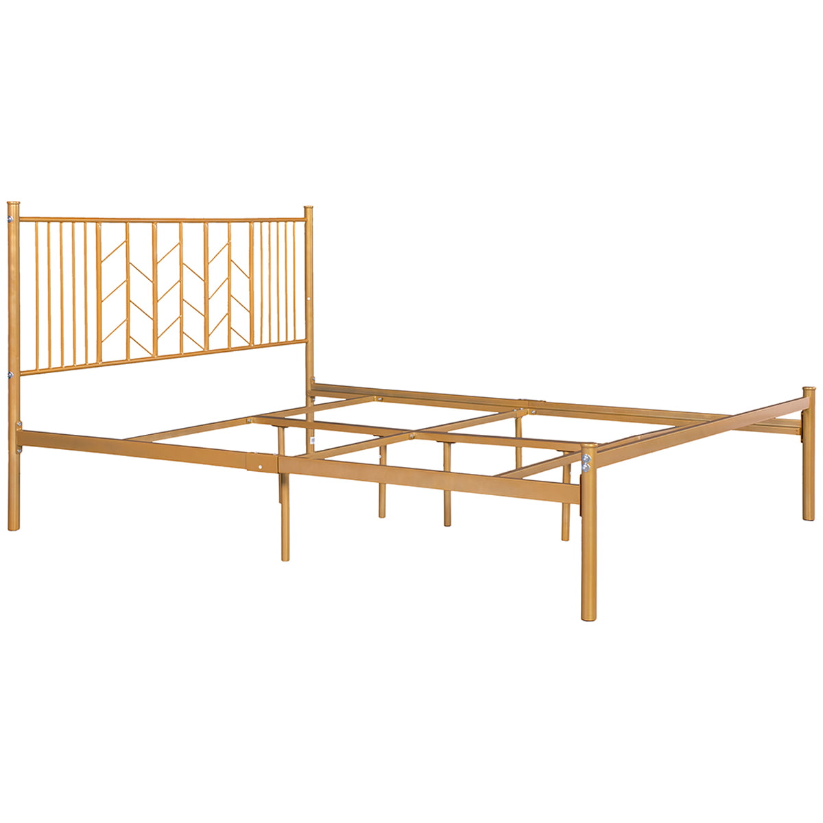 Gold Metal Bed Frame, Sesslife Queen Size Bed Frame with Headboard, Platform Bed with Mattress Foundation & No Box Spring Needed, Queen Bed Frame for Kids Adults Bedroom Guest Room, X3088