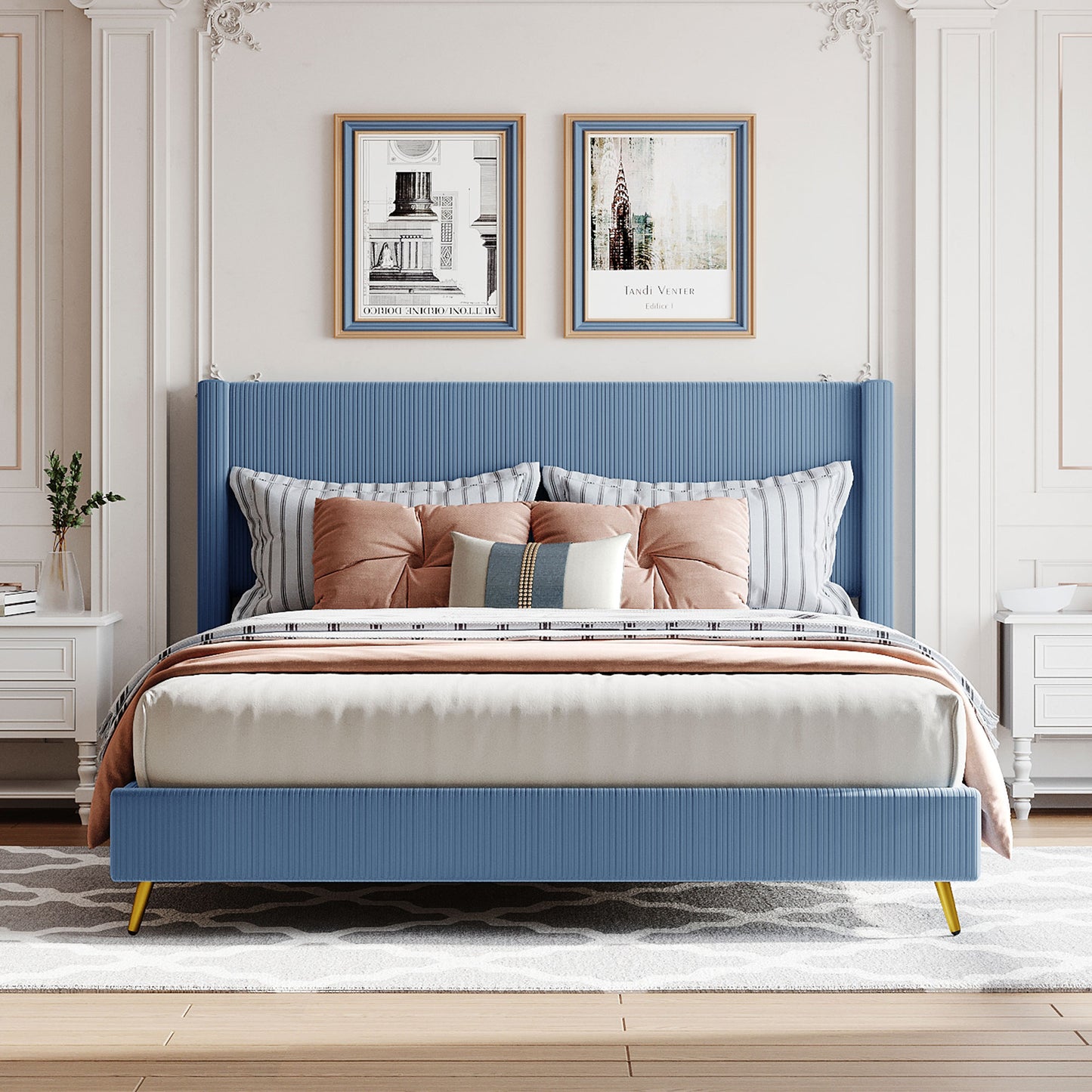 Sesslife Queen Bed Frame with Headboard, LJC