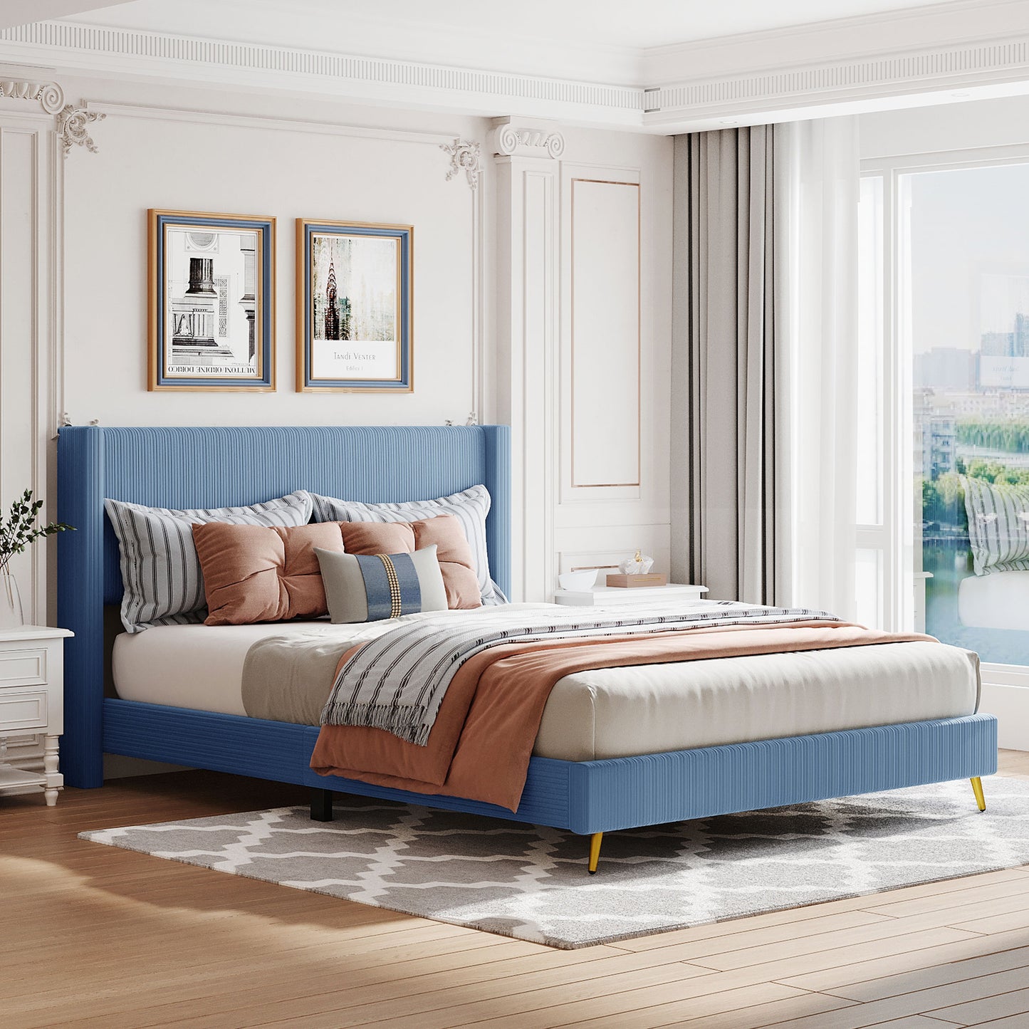 Sesslife Queen Bed Frame with Headboard, LJC