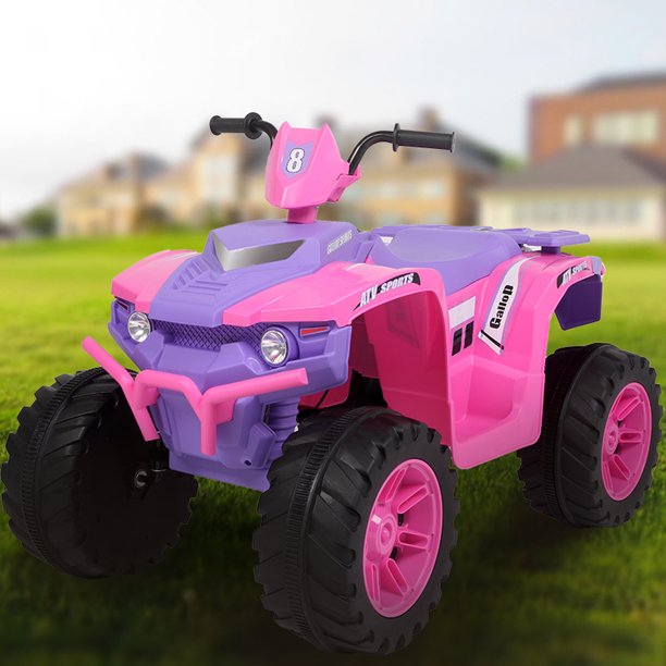 12V Ride on Car for Kids, SESSLIFE Battery Powered ATV Ride on Toys w/MP3 Functions, Horn, LED Lights, Slow Start Functions, Kids' Electric Vehicles for Girl 3-5 Years Old, Pink, X1411