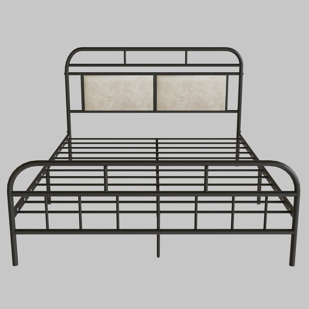 Queen Bed Frame with Headboard, SESSLIFE Metal Bed Frame with Steel Slats, Queen Size Platform Bed Frame No Box Spring Needed, Black Bed Frame for Bedroom Dorm