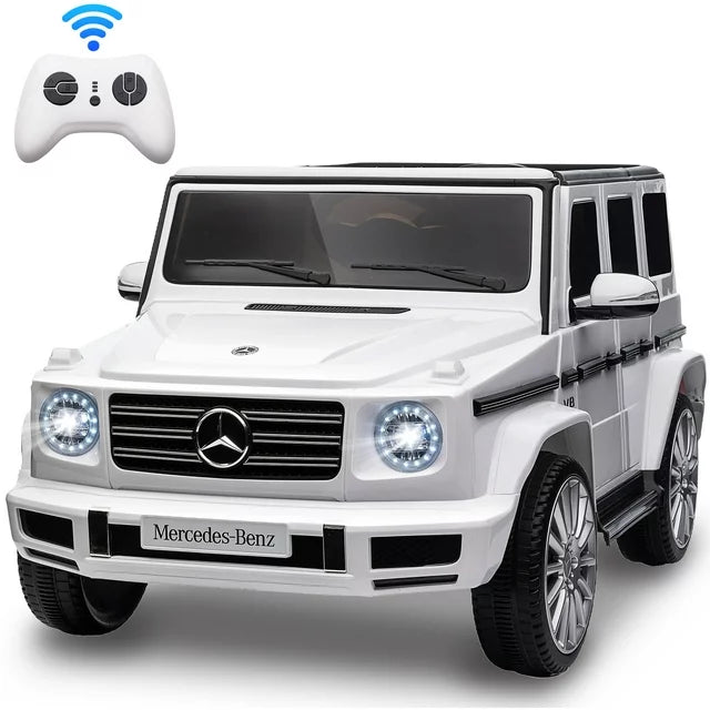 24V Ride on Toys for Kids, Mercedes-Ben G500 Battery Powered Ride on Cars with Remote Control, Music Player, Bluetooth, USB, LED Light, 3 point Safety Belt, Electric car for Kids Gift 3-6, Black