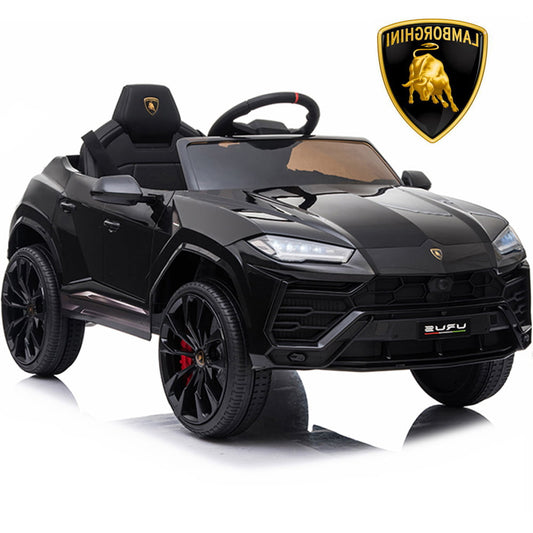 Sesslife Ride on Toys for Kids, Lamborghini 12V Electric Ride on Car with LED Headlights, Horn, MP3 Player, Kids Car for 3-4, Rechargeable Battery-Powered Vehicle for Girl Birthday Gift, Black