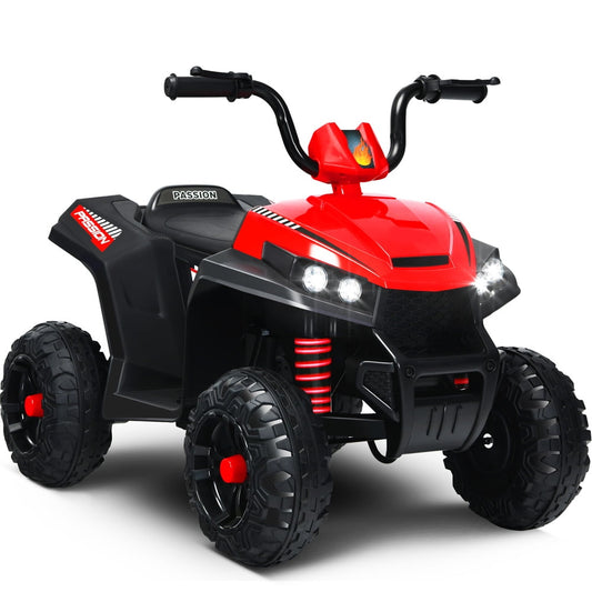 Sesslife Ride on Cars for Kids 3-5, 6V Ride on Toy ATV with MP3 Player, Engine Sounds, LED Lights, Soft Start, Seat Back, 4 Wheeler Electric Car for Boys Girls Birthday Gift, Red