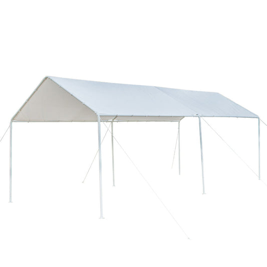 10ft x 20ft Carport Canopy for Car Boat, Sesslife Car Tent with Heavy Duty Steel Frame, White PE Fabric Garage Cover, Outdoor Garden Backyard Canopy, Waterproof and Sunproof