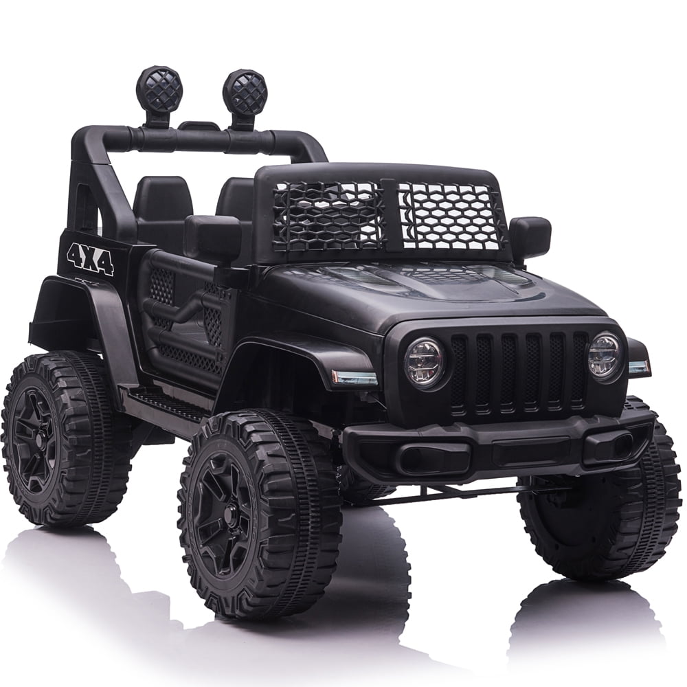 Sesslife Ride on Toys for 2-4 Year Olds, 12V Ride on Car with Parental Remote Control, Kids Electric Ride on Truck with Horn, Lights, Pull Rod, Birthday Gift for Boy, Black