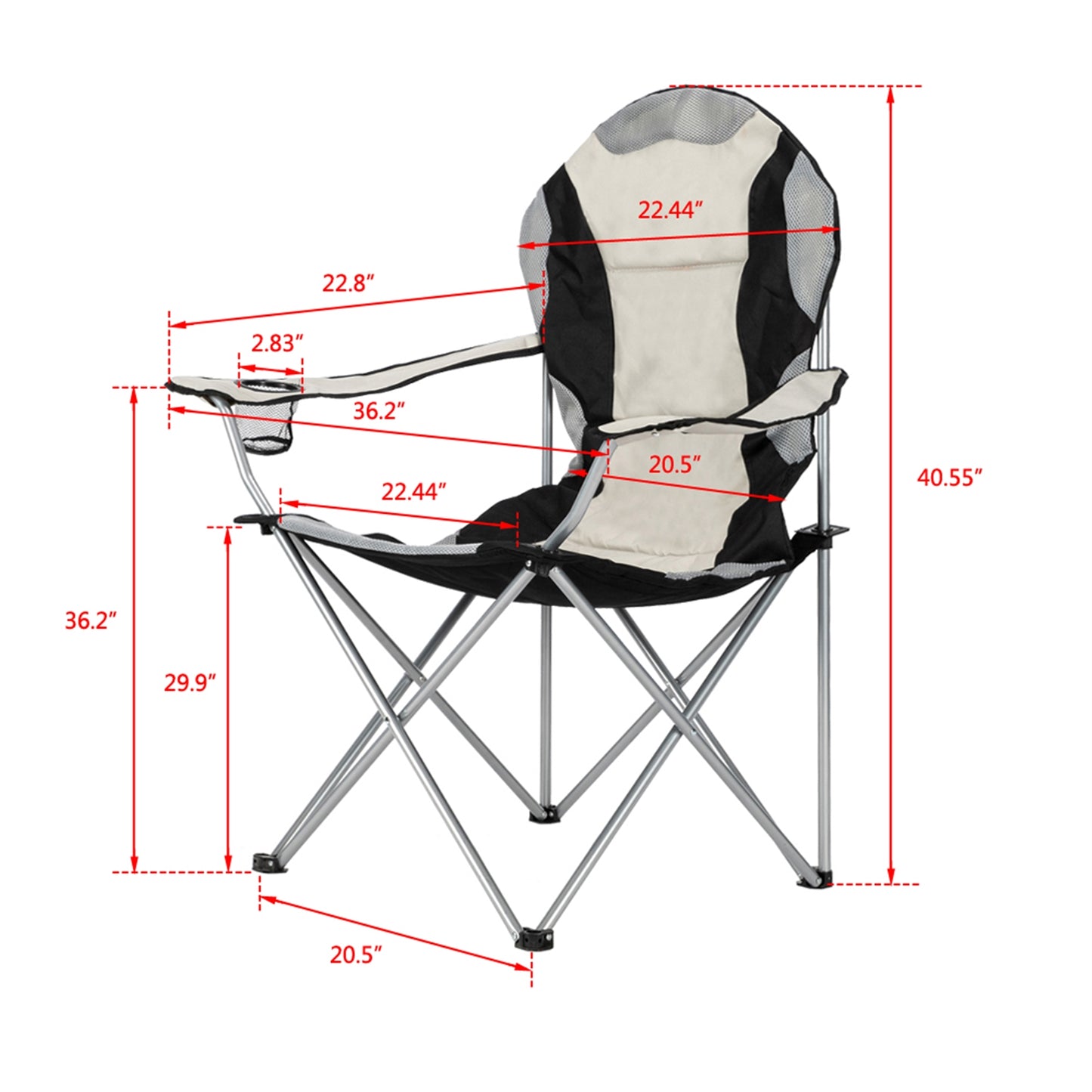 Portable Camping Chair, Outdoor Chairs Folding Chair for Adult, Heavy-Duty Folding Fishing Chair with Cup Holder and Storage Bag, Outdoor Portable Chair for Camping Travel Picnic