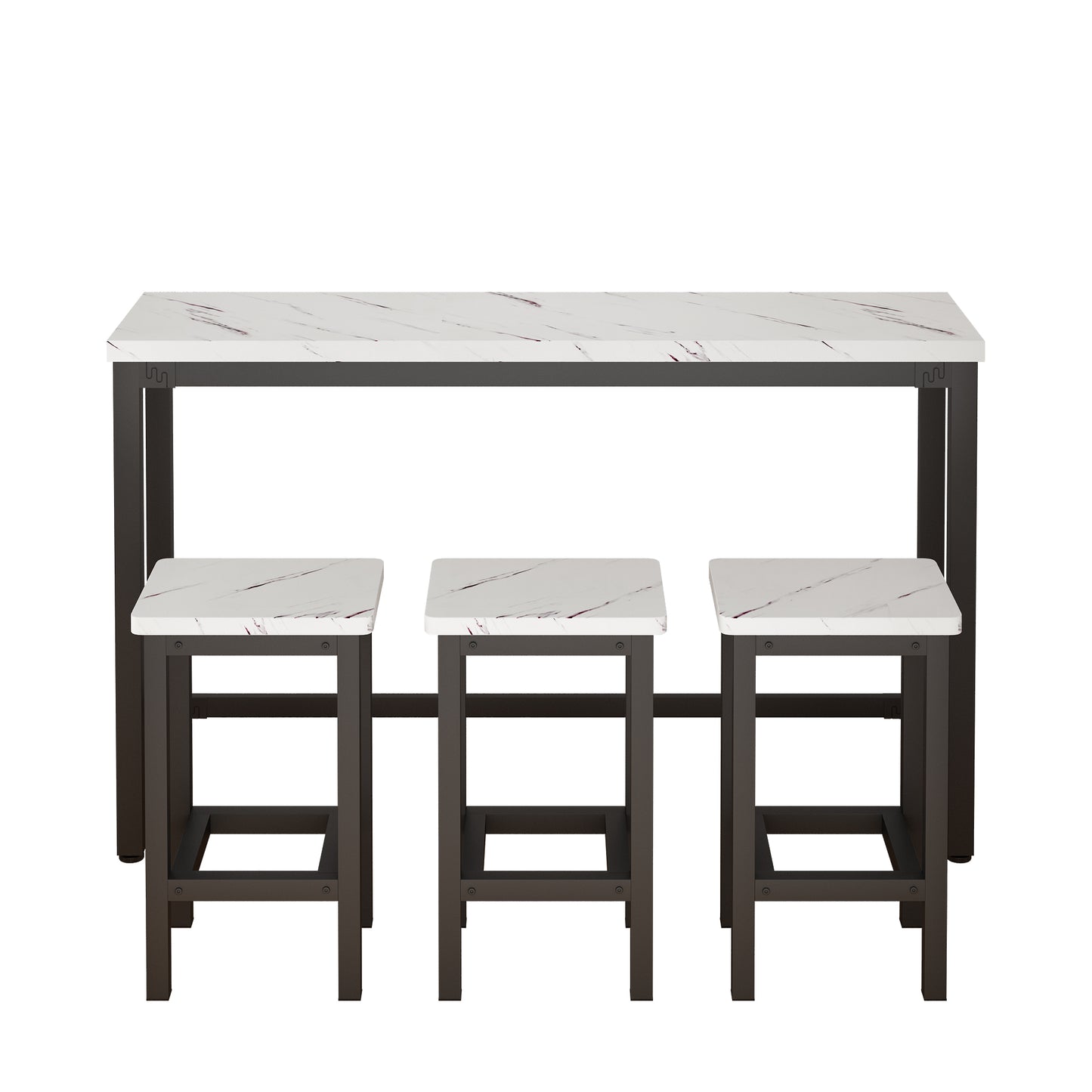 Sesslife Long Bar Table and Chairs Set, Counter Height Table and Chairs Set, Console Table with Stools, Behind Couch Bar Table, Gray