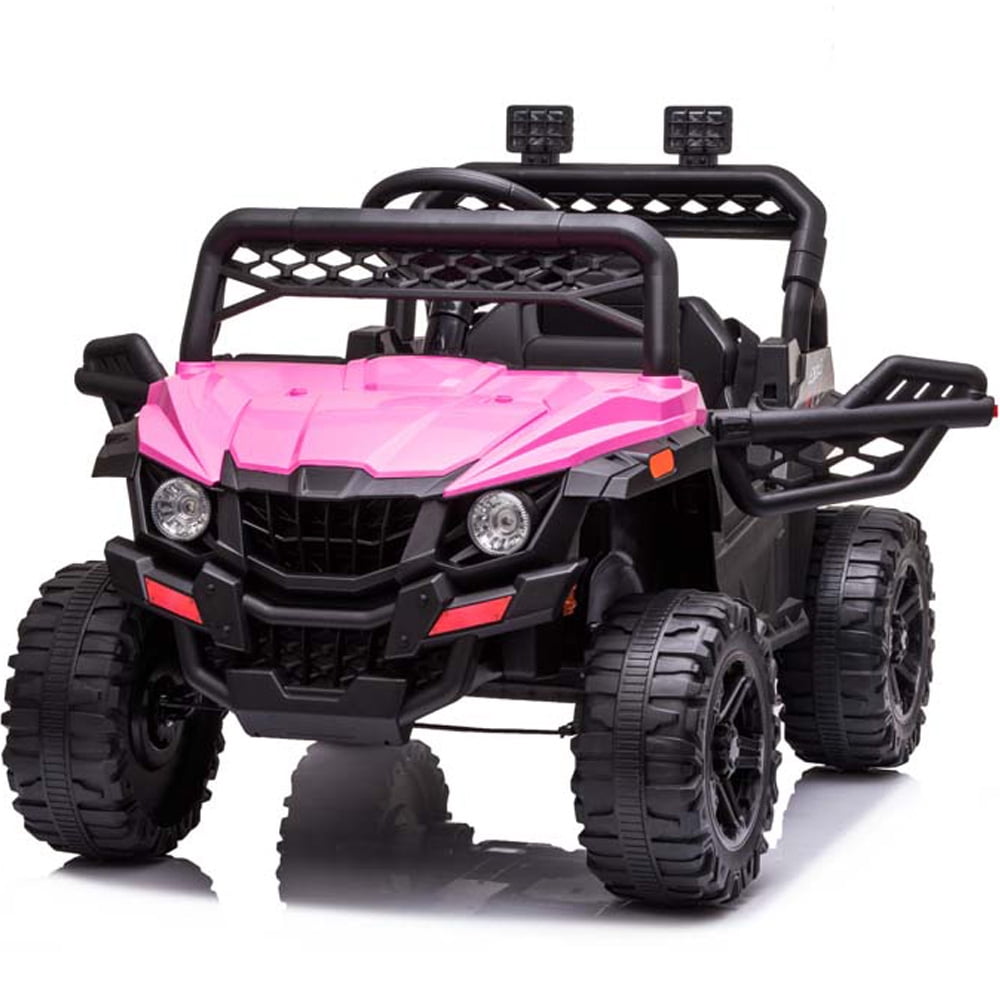 12V Ride on Toys, Sesslife Powered Ride on with Remote Control, Electric Car with Spring Suspension, MP3 Player, Headlight, Horn, Ages 3-4 Girl Birthday Gift Off-Road UTV Ride on Car, Pink