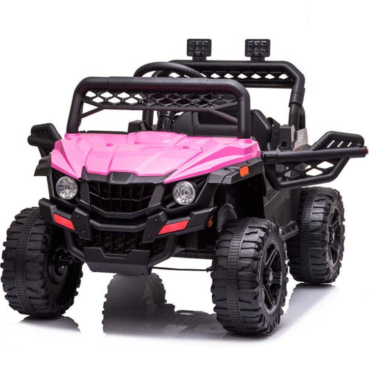 12V Electric Toy Car for Kids, Sesslife Off-Road UTV Ride on Cars with Remote Control, MP3 Player, Horn, LED Lights, 3 Speeds, Spring Suspension, Powered Ride on Toys for 3-4 Yrs.Old Girl, Pink