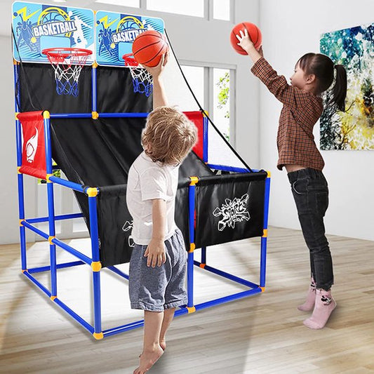 Dual Shot Basketball Arcade Game for Kids, SESSLIFE Toddler Basketball Hoop with 6 Balls and Pump, 3-6 Years Old Kids Sport Indoor Games Toys Birthday Gift for Boys Girls, X1027