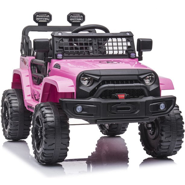 12V Ride on Toy for Kids Toddler, SESSLIFE Electric Ride on Car with Remote Control, Bluetooth, FM, LED Lights, Music, Battery Powered Ride on Truck for Girls 3-4 Years Old