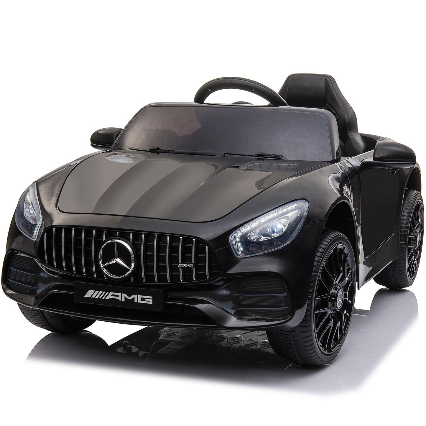 12V Ride on Toys, SESSLIFE Licensed Benz Electric Kids Ride on Car with Remote Control, MP3 Player, Horn, Front / Rear Lights, Electric Car for Boys Girls, Kids Christmas Birthday Gift, Black, X1820