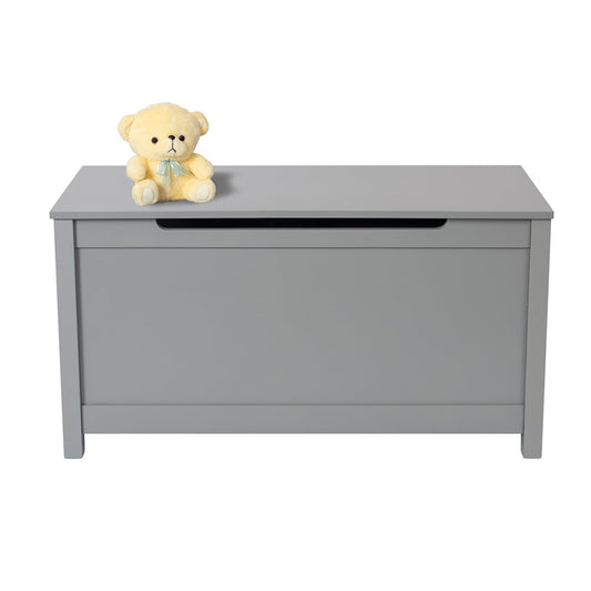 SESSLIFE Toy Chest for Boys Girls, Wood Toy Box for Kids Room Playroom, Toy Storage Box with Safety Hinge Lip, Groove Handle, 100 LBS weight capacity, Gray Modern Organizer Furniture, X1846