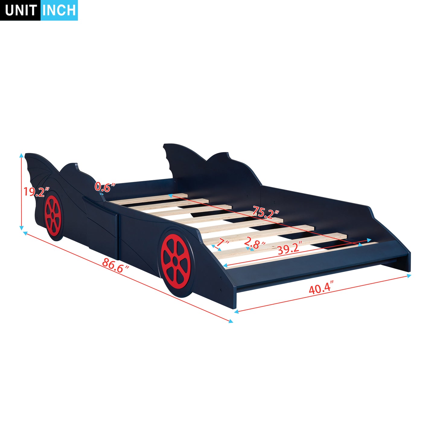 Sesslife Twin Size Race Car Bed