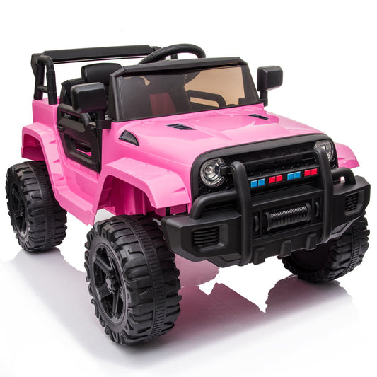 Sesslife Pink Kids Ride on Toys, 12V Ride on Truck with Remote Control, Music, Headlights, Horn, Spring Suspension, Electric Ride on Cars for Girl 2-4 Years Old, Battery Powered Kids Cars to Ride in