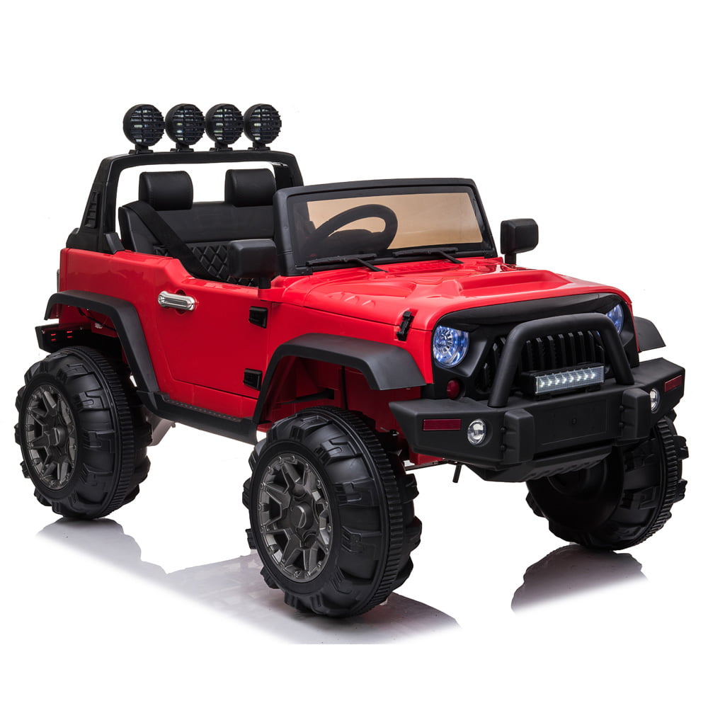 12V Kids Ride on Car, SESSLIFE SUV Ride on Truck with Remote Control, MP3 Functions, LED Lights, Storage Box, Safety Belt, Spring Suspension, Red Electric Car for Girls Boys 3-5 Yrs Gift, X1514