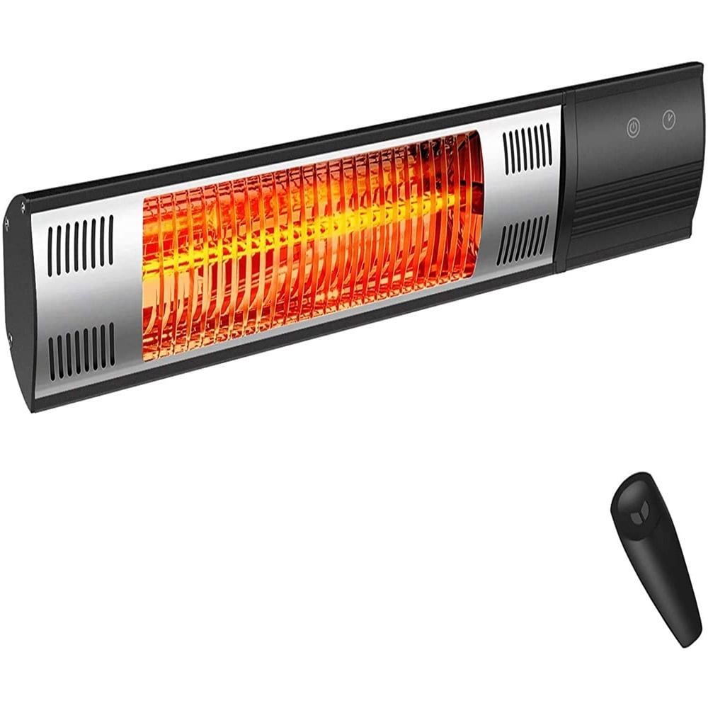 Sesslife Wall Mounted Patio Outdoor Heater with Remote Control, 1500W Electric Infrared Heater for Balcony, Courtyard, Bedroom, Office, Black