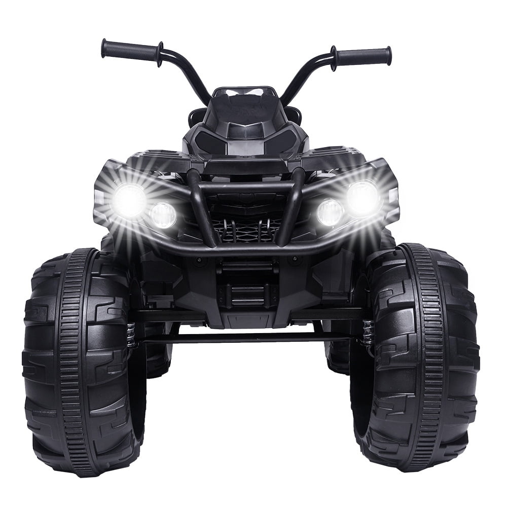 Electric ATV for Kids, SESSLIFE 12V Ride on Toys with MP3 Player, LED Lights and Horn, Battery-powered Ride on Car for Boy 3-5 Yrs.Old, Kids Sport Vehicles for Christmas Gift, Black, X1424