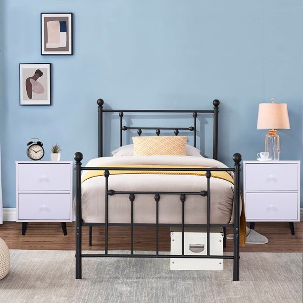 SESSLIFE Modern Bedside Table Set of 2, Wooden End Table with 2 Drawers for Bedroom Living Room, White, X336