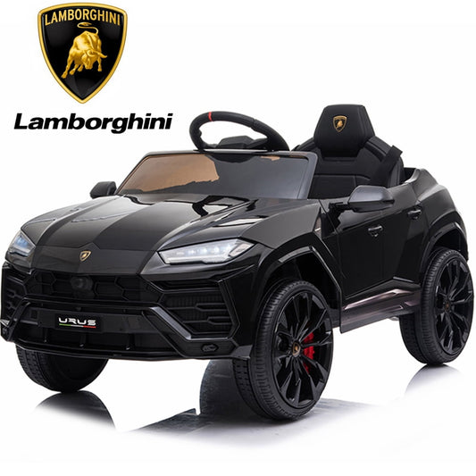 Black 12V Lamborghini Powered Ride On with Remote Control, Sesslife Ride on Toy with Music Player, LED Lights, 3 Speeds, Girl Boy Birthday Gift for 3-4 Years Old