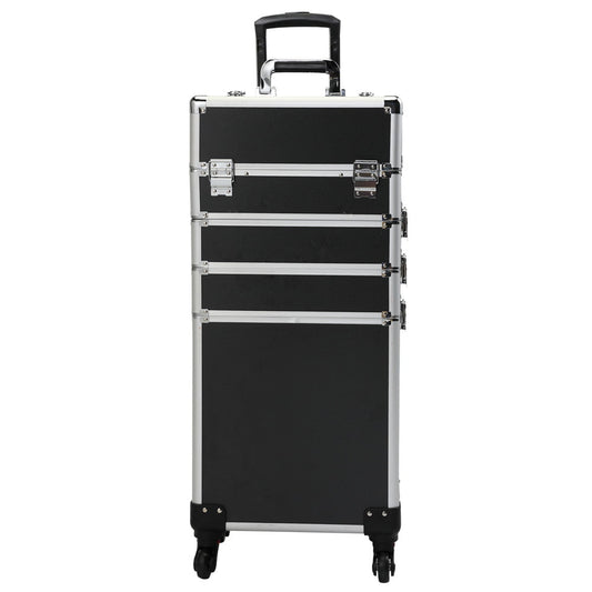 New Arrivals! Sesslife Detachable Large Makeup Case, Rolling Makeup Case with Aluminum Frame, Professional Cosmetic Organizer Train Case in Black, Lockable Cosmetic Cart on Wheels, X3030