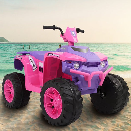 12V Ride on Car for Kids, SESSLIFE Battery Powered ATV Ride on Toys w/MP3 Functions, Horn, LED Lights, Slow Start Functions, Kids' Electric Vehicles for Girl 3-5 Years Old, Pink, X1411