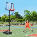 44 inch Outdoor Basketball Hoop Stand for Adults, Sesslife 4.9FT-10FT Height Adjustable Portable Basketball Hoop w/Wheels & Shatterproof Backboard for Outside, Court Backyard, Black