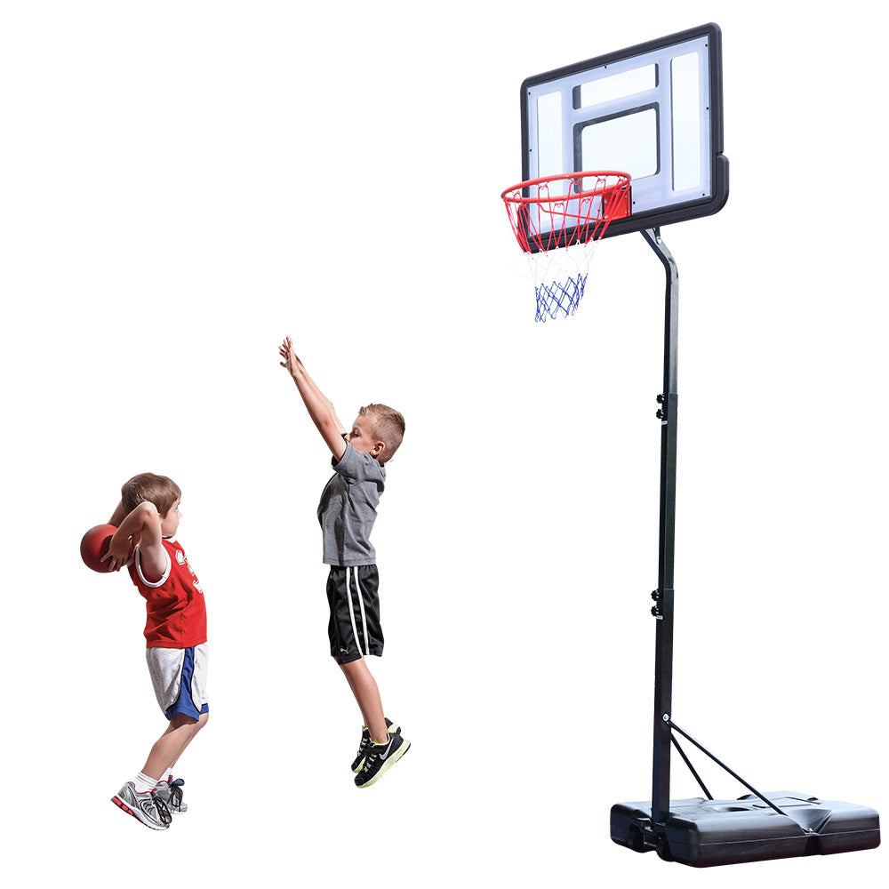 44 inch Outdoor Basketball Hoop Stand for Adults, Sesslife 4.9FT-10FT Height Adjustable Portable Basketball Hoop w/Wheels & Shatterproof Backboard for Outside, Court Backyard, Black