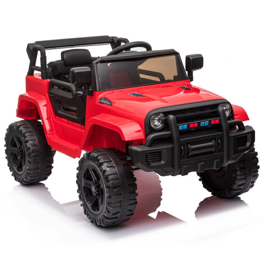 Sesslife Red Kids Ride on Toys, 12V Ride on Truck with Remote Control, Music, Headlights, Horn, Spring Suspension, Electric Ride on Cars for Boy Girl 2-4 Year Old, Battery Powered Kids Cars to Ride in