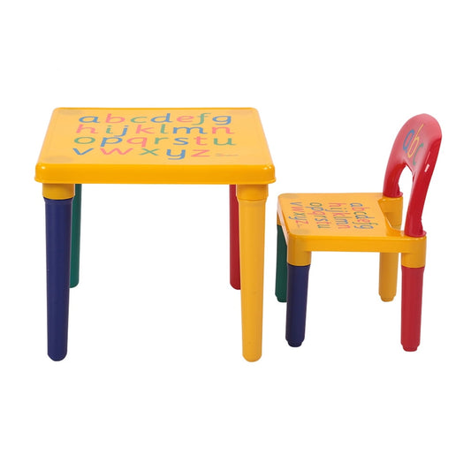 Plastic Table and Chair Set for Kid, SESSLIFE Children's Furniture for Bedroom Playroom Living Room, Toddler Christmas Gift for Ages 1-5, Boys Girls Activity Table and Chair Set, Multicolor, X2115