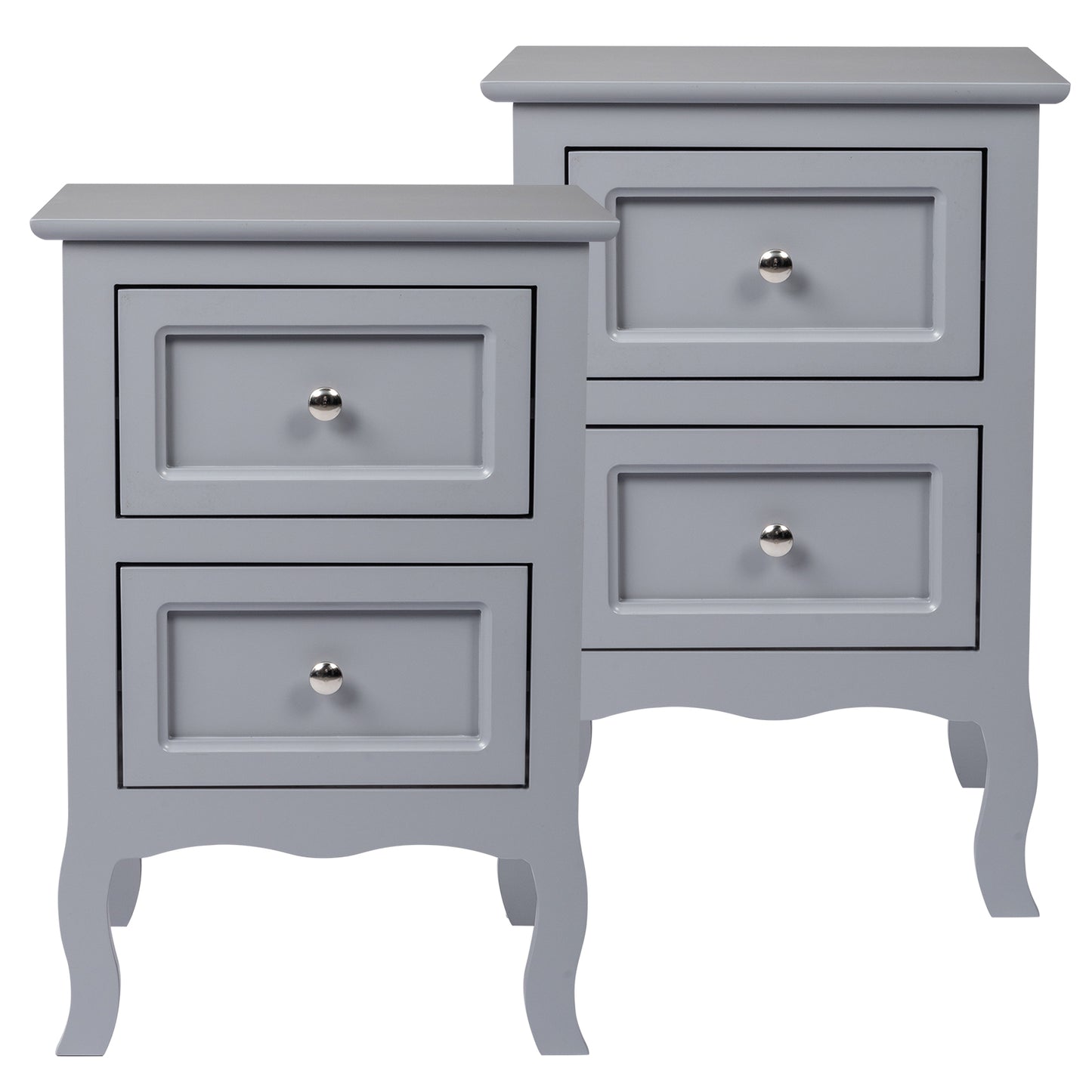 SESSLIFE Nightstand 2 Drawers End Table Storage Wood Cabinet Bedroom Accent Side Table (White)
