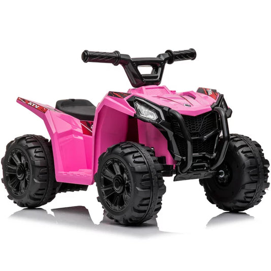 6V Ride on Car for Kids, SESSLIFE Battery Powered ATV Ride on Toys w/One-button Start, One Speed Forward, Kids' Electric Vehicles Quad for Boy Girl 18-30 Months, 1-2 Hours Ride Time, Pink