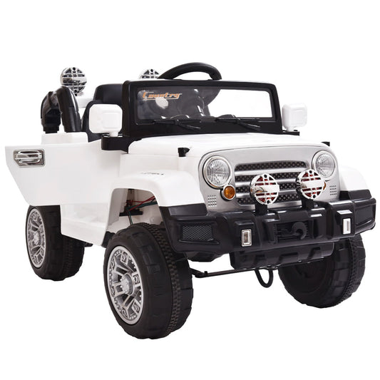 12V Ride on Toys for Kids, SESSLIFE Battery Powered Ride on Car with Remote Control, MP3 Player, Lights, Electric Car for Girls 2-4 Years Old, Truck for Christmas Gift, White, X530